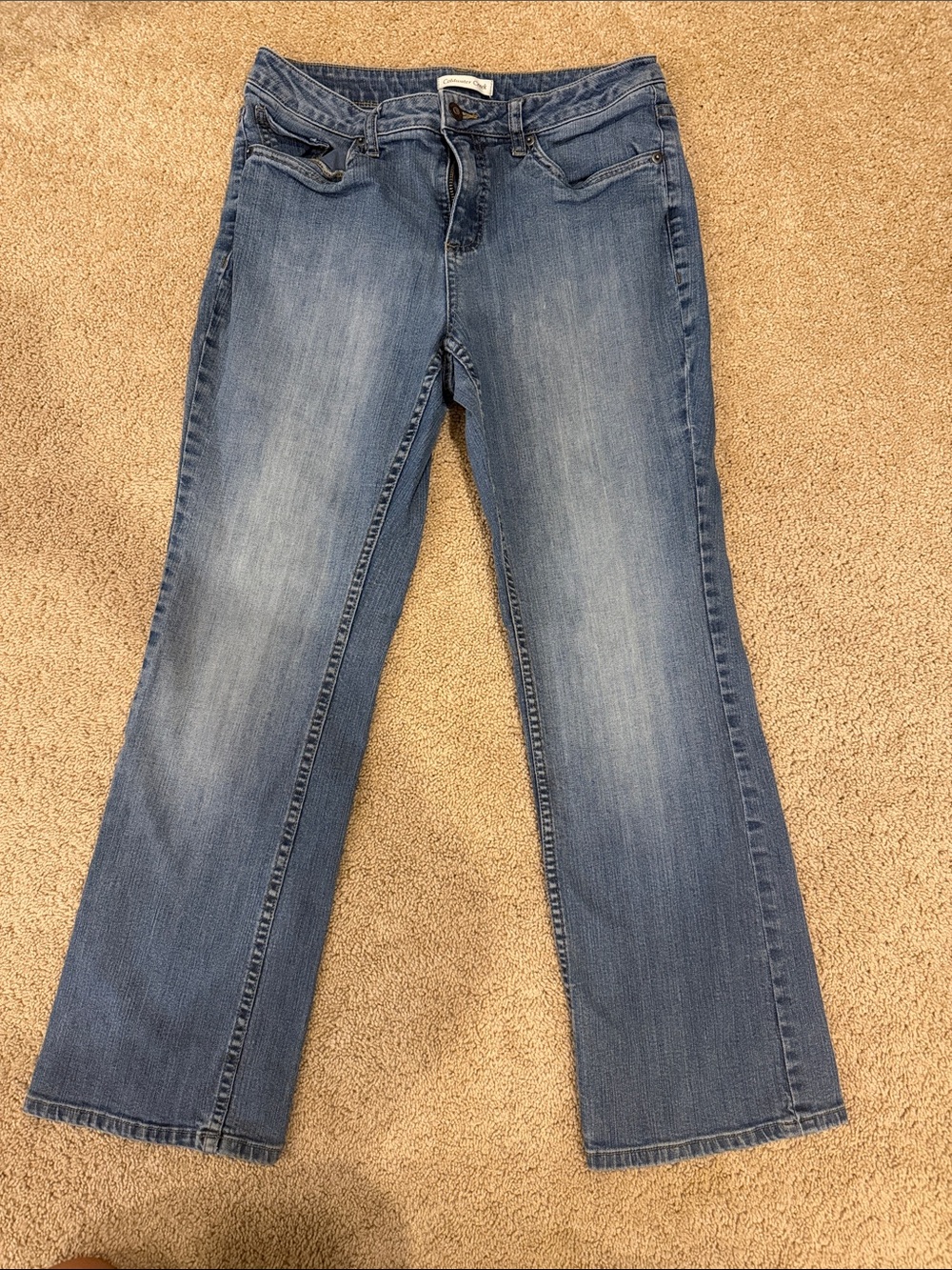 Coldwater Creek Mid Blue Flare Jeans Wide Leg